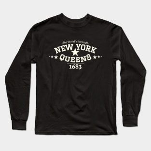 New York Queens - Queens Schriftzug - Queens college style Logo Long Sleeve T-Shirt